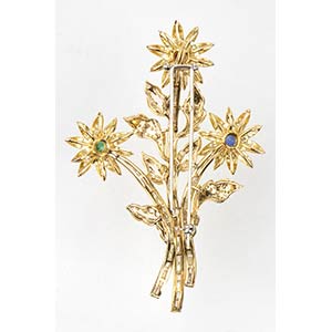Chaumette, yellow gold brooch  ... 