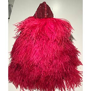 BRIGHT RED OSTRICH FEATHERS BAG ... 
