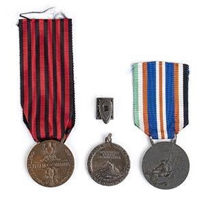A lot of 3 medals and enamelled ... 