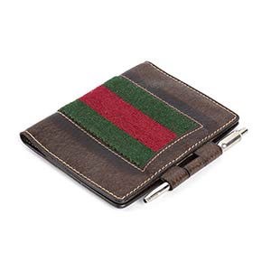 GUCCI LEATHER AND CANVAS NOTEPAD ... 