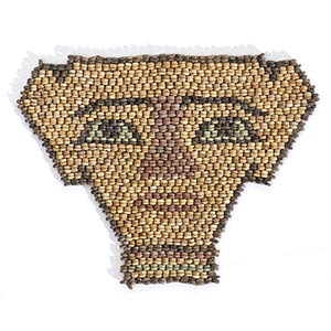 EGYPTIAN MASK IN FAIENCE BEADS Late Period, ... 