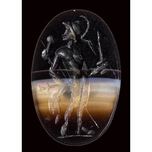 A roman banded agate intaglio. Warrior. 2nd ... 