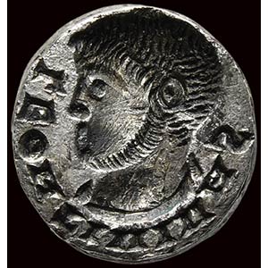 A rare roman silver engraved seal. Male ... 