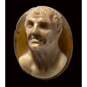 A postclassical agate cameo. Bust of Seneca. ... 