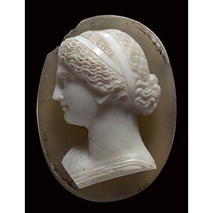A neoclassical agate cameo. Bust of a ... 