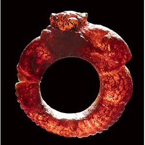 A roman amber finger ring with ... 