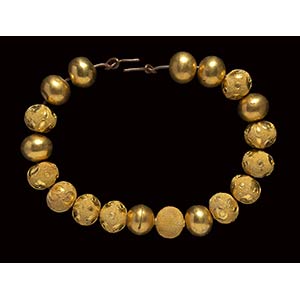 A group of 19 etruscan gold beads.6th ... 