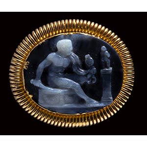 A neoclassical agate cameo mounted on a ... 