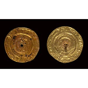 A pair of etruscan gold  disc ... 