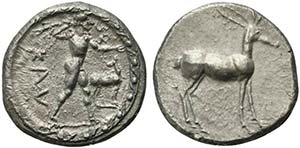 Bruttium, Caulonia, Stater, ca. 475-425 ... 