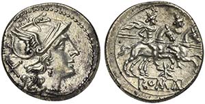 Star (first) series, Denarius, Rome, ca. ... 