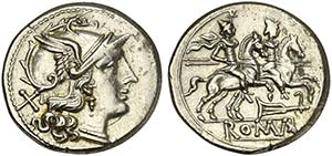 Rudder series, Denarius, Rome, ca. 206-195 ... 