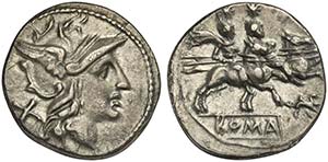 Gryphon series, Denarius, Rome, ca. 169-158 ... 