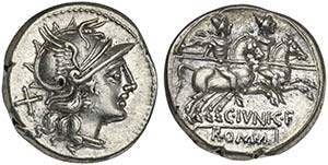 C. Junius C.f., Denarius, Rome, 149 BC; AR ... 