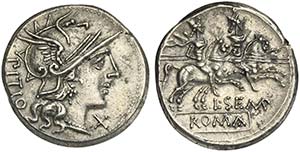 L. Sempronius Pitio, Denarius, Rome, 148 BC; ... 