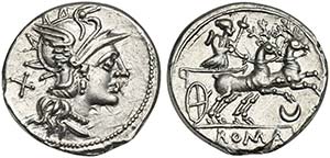 Anonymous, Denarius, Rome, 143 BC; AR (g ... 