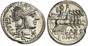 L. Antestius Gragulus, Denarius, Rome, 136 ... 