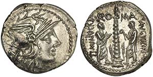 Ti. Minucius C.f. Augurinus, Denarius, Rome, ... 