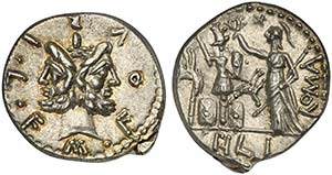M. Furius L.f. Philus, Denarius, Rome, 119 ... 