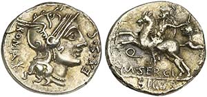 M. Sergius Silus, Denarius, Rome, 116 or 115 ... 