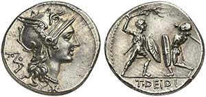 T. Didius, Denarius, Rome, 113 or 112 BC; AR ... 