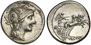 C. Claudius Pulcher, Denarius, Rome, 110 or ... 