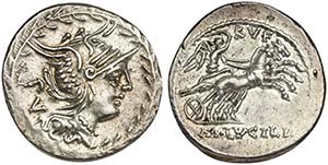 M. Lucilius Rufus, Denarius, Rome, 101 BC; ... 