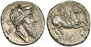 Q. Titius, Denarius, Rome, 90 BC; AR (g ... 