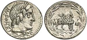 Mn. Fonteius C.f., Denarius, Rome, 85 BC; AR ... 