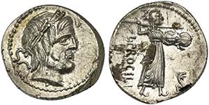 L. Procilius, Denarius, Rome, 80 BC; AR (g ... 