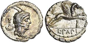 L. Papius, Denarius Serratus, Rome, 79 BC; ... 
