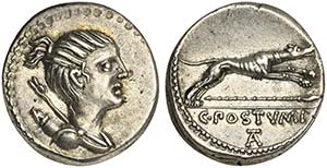 C. Postumius, Denarius, Rome, 74 BC; AR (g ... 