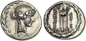 L. Manlius Torquatus, Denarius, Rome, 65 BC; ... 