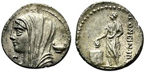 L. Cassius Longinus, Denarius, Rome, 63 BC; ... 