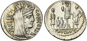 L. Aemilius Lepidus Paullus, Denarius, Rome, ... 