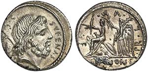 M. Nonius Sufenas, Denarius, Rome, 59 BC; AR ... 