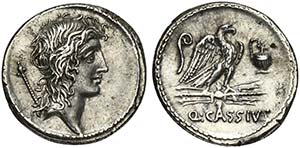 Q. Cassius Longinus, Denarius, Rome, 55 BC; ... 
