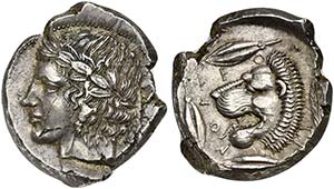 Sicily, Leontini, Tetradrachm, ca. 425 BC
AR ... 