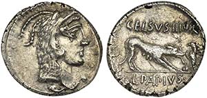 L. Papius Celsus, Denarius, Rome, 45 BC; AR ... 