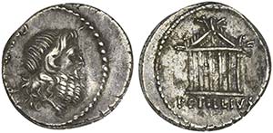 Petilius Capitolinus, Denarius, Rome, 43 BC; ... 