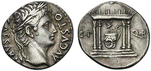 Augustus (27 BC - AD 14), Denarius, Colonia ... 