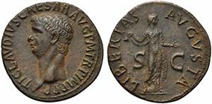 Claudius (41-54), As, Rome, AD 50-54 AE (g ... 