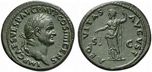 Vespasian (69-79), As, Rome, AD 73
AE (g ... 