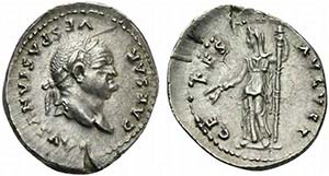 Vespasian (69-79), Denarius, Rome, AD ... 