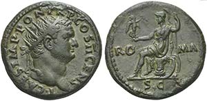 Titus, as Caesar, Dupondius struck under ... 