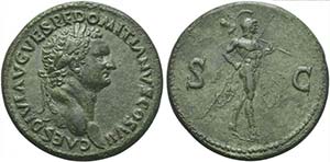 Domitian, as Caesar, Sestertius struck under ... 