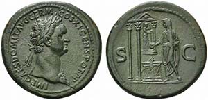 Domitian (81-96), Sestertius, Rome, AD 85
AE ... 