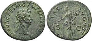 Nerva (96-98), As, Rome, AD 97
AE (g 10,22; ... 