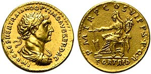 Trajan (98-117), Aureus, Rome, AD 114-117 AV ... 