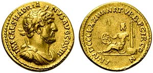Hadrian (117-138), Aureus, Rome, AD 121
AV ... 